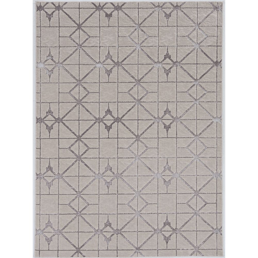 KAS 7128 Luna 5 ft. 3 in. X 7 ft. 7 in. Area Rug in Ivory/Silver Elements
